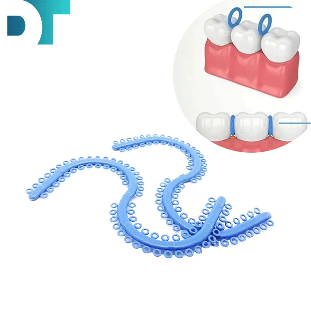 

700pcs Dental Orthodontic Separator Spring Blue Color Circle 10pcs Orthodontics Elastic Rubber Ring Bands Braces