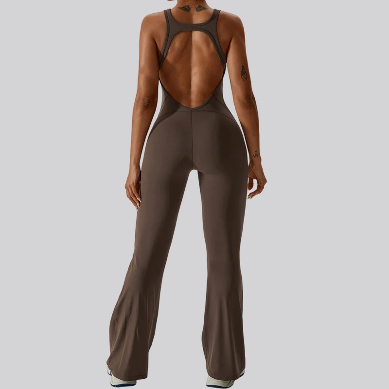 

Женский Быстросохнущий комплект для йоги с открытой спиной и широкими штанинами