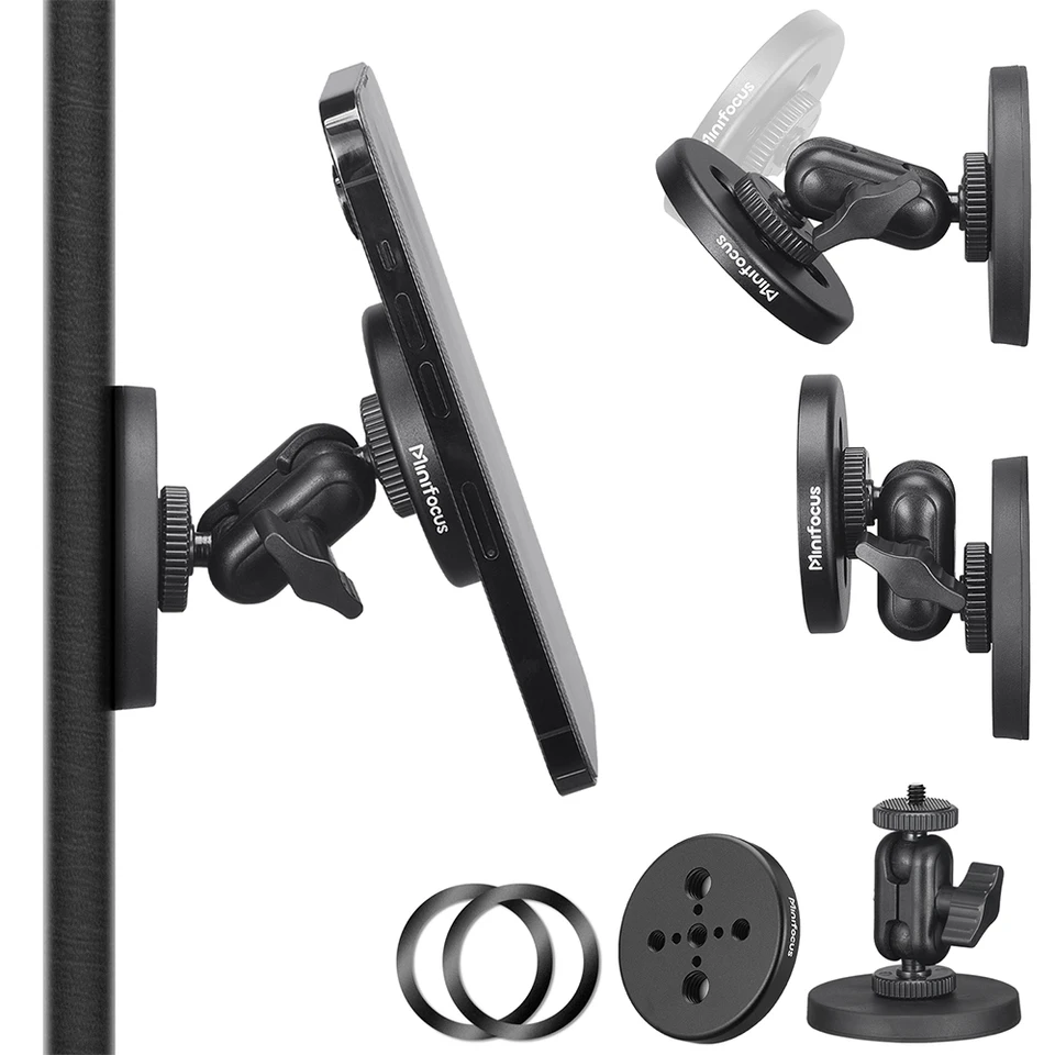 FANAUE MT-07 Foldable Magnetic Phone Holder – MagSafe Compatible, 360° Adjustable, With Tripod Mount