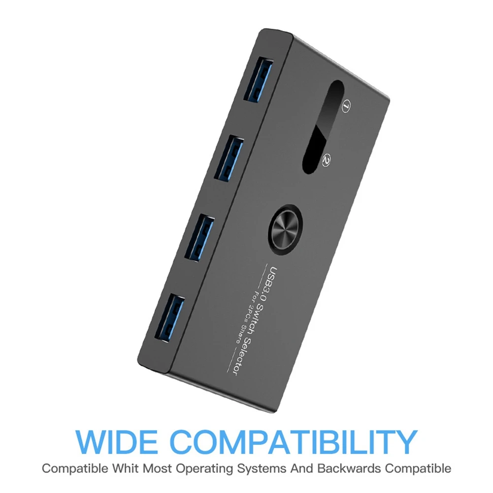 

USB 3,0 переключатель 2 в 4 выхода KVM док-станция устройство для совместного использования принтера монитор адаптер KVM конвертер