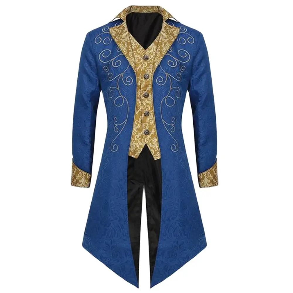 

Medieval Tuxedo Steampunk Vintage Victorian Long Sleeve Windbreaker Medieval Vintage Suit Prince Costume For Men