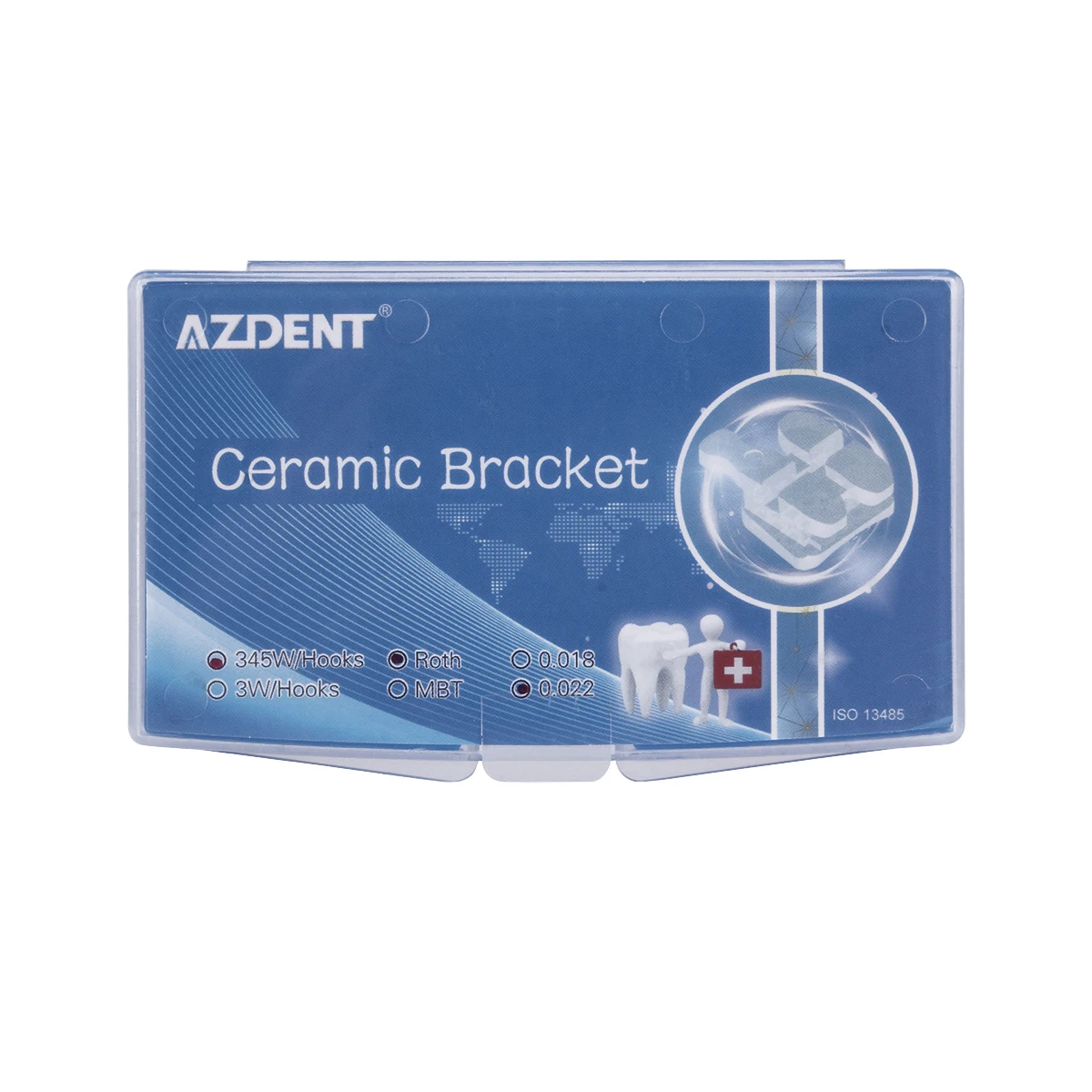 AZDENT 20pcs/Kit 3M Style Dental Orthodontic Ceramic Brackets Roth/MBT 022/018 345 Hooks Marked images - 6