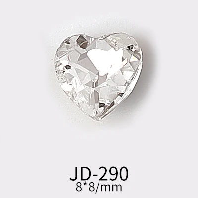 Chic Rhinestone Love Heart & Butterfly Nail Art Charms Set - 10PCS