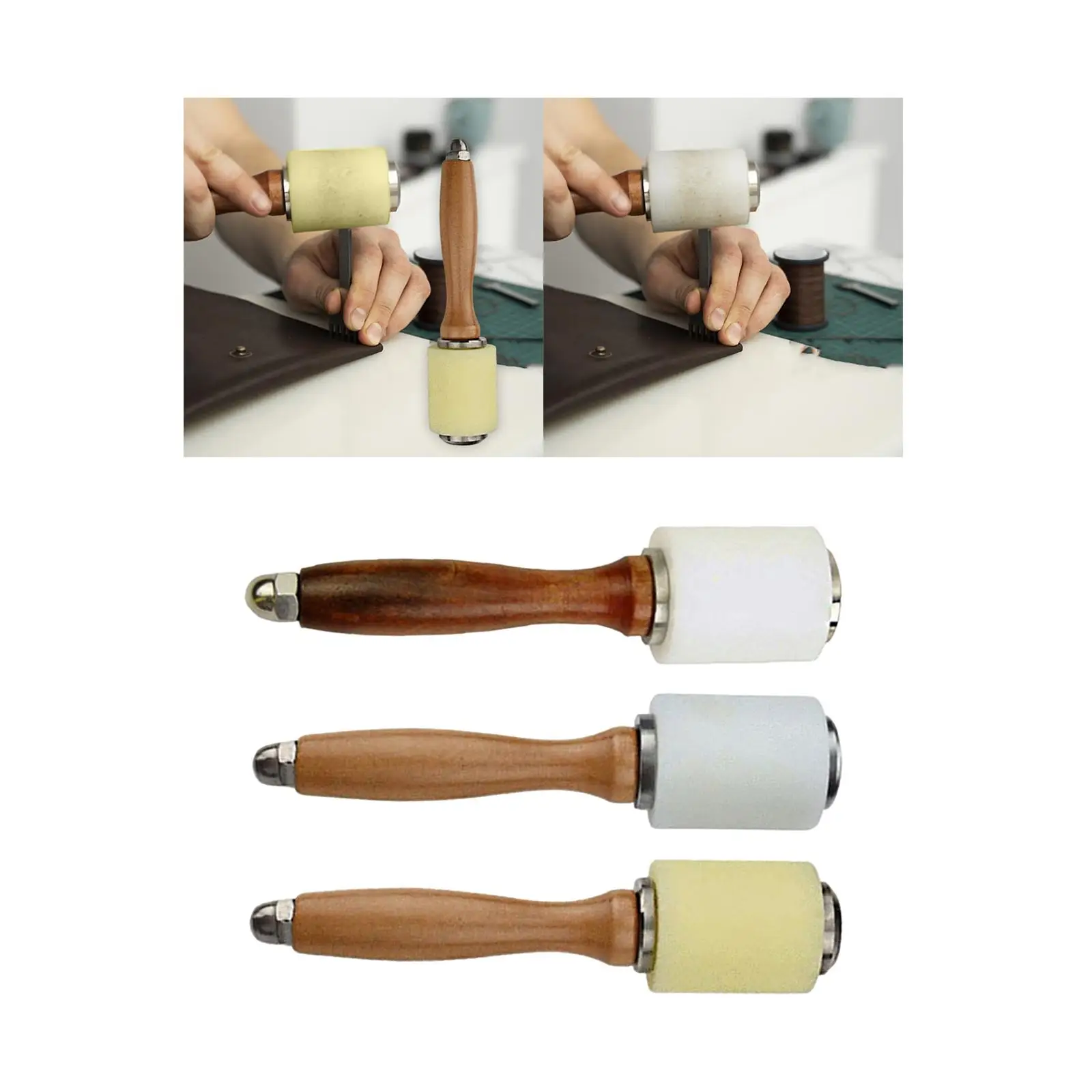 Leather Tools Leather Craft Tool Kit Leather Craft Tools Leather Craft Tool Leather Craft Hammer Leather Carving Mallet Leathercraft Leather Stamping Work DIY Mauls Wood Handle Punching Tool Working Mauls Supplies