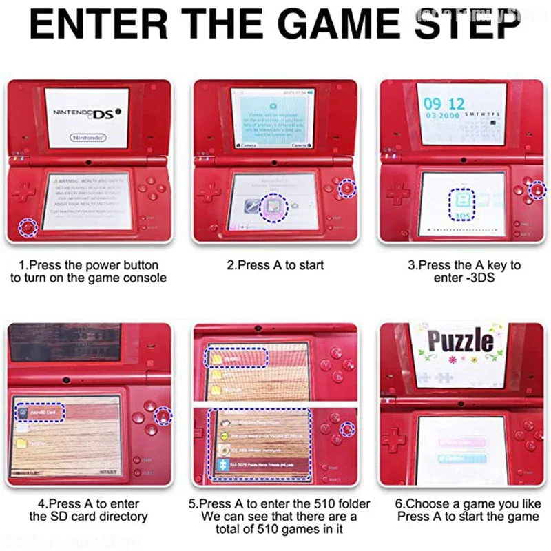 64 In 1 Super Mario Bros NDS Game Series Cartridge Video