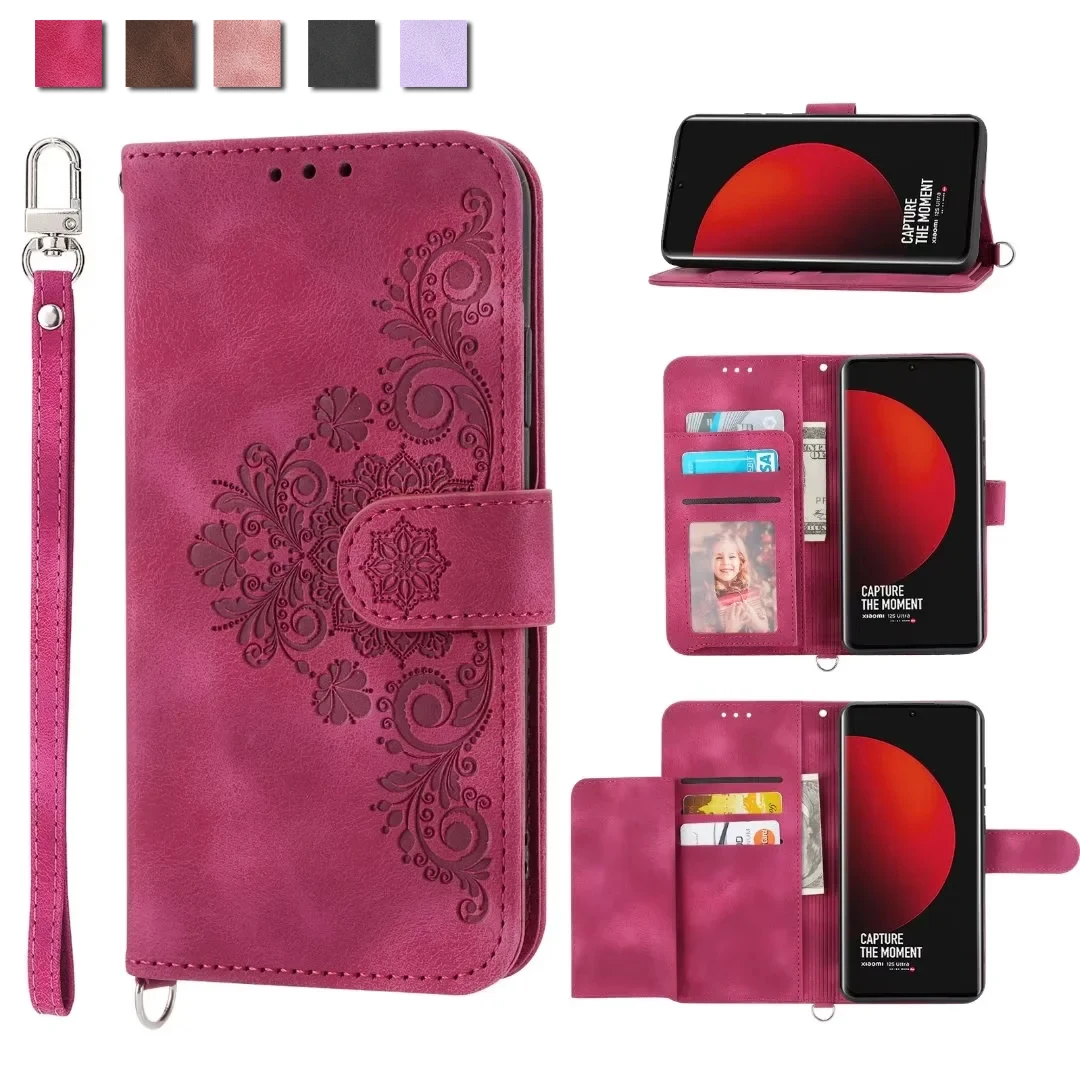 Luxury Leather Flip Wallet Phone Case with Card Holder Compartments