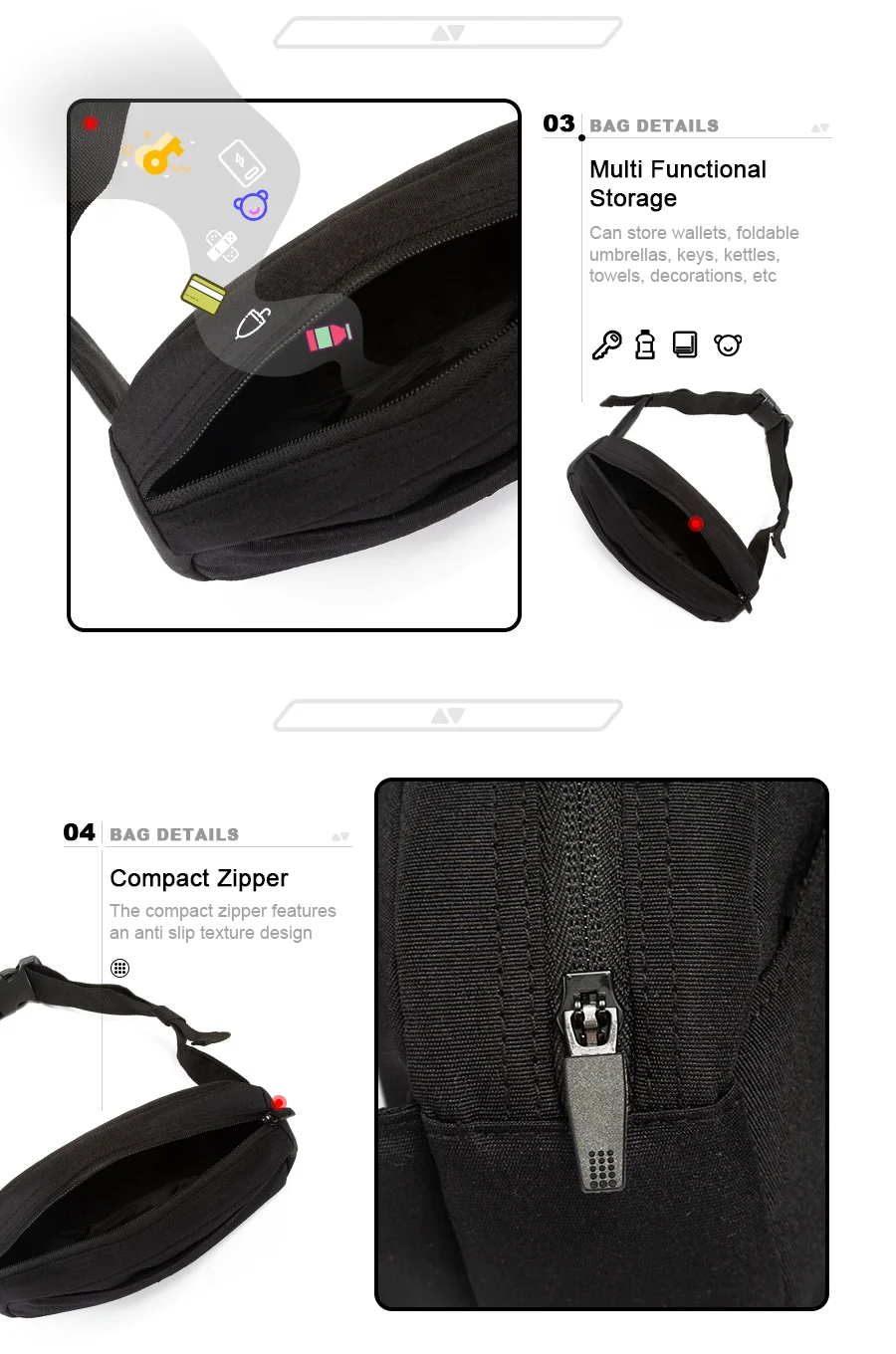 Baasploa Sport-Hüfttasche, modisch, tragbar, für den Außenbereich, Handyhalter, Gürteltasche, Damen, Herren, Fitness, Sportzubehör, wasserdicht – Detail 5