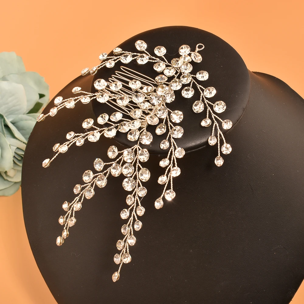 DZ227 Newest Crystal Bridal Hair Combs Rhinestone Wedding Hair Accessories Fashion Women Headpiece Bridesmaids Accessories