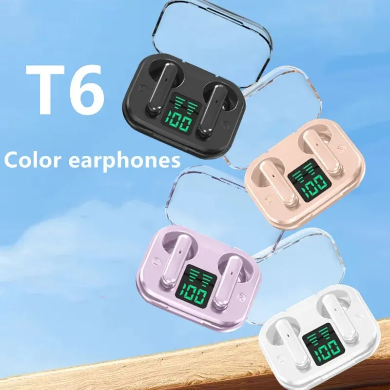 T6 TWS Bluetooth Earphones 5.3 Wireless Bluetooth Headset Noise Cancelling Headset With Microphone Headphones For iPhone Xiaomi 2