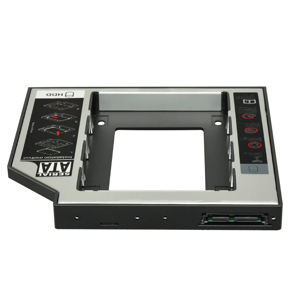 Plastic Aluminum Universal 9.5/12.7mm SATA 3.0 2nd HDD Caddy 2.5" SSD CD DVD to HDD Case Enclosure CD-ROM ODD Optibay