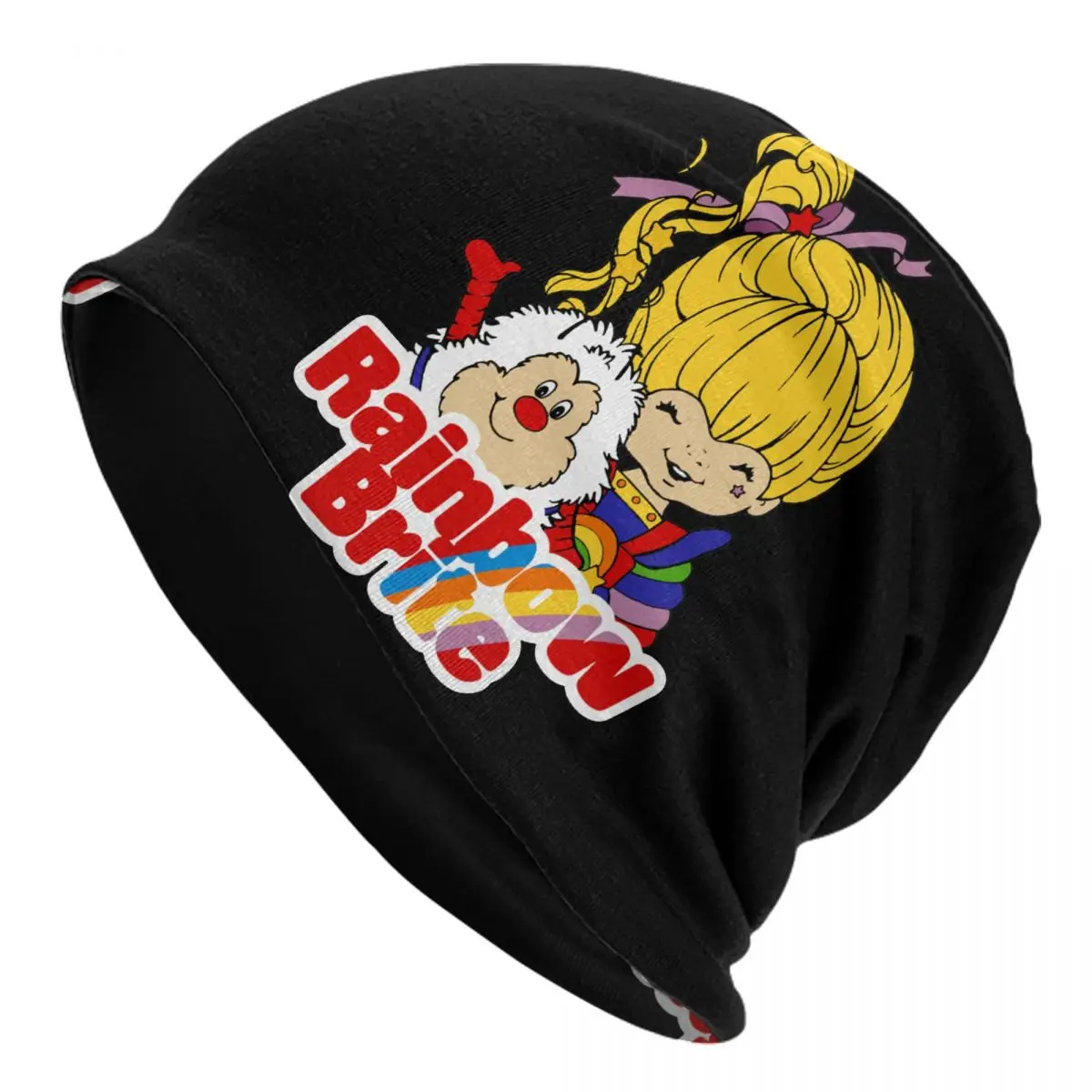 Rainbow Brite Beanie Hats Rainbow Brite Group Rainbow Twink Large Color Bonnet Hats Adult Unisex Cute Kpop Skullies Berretti
