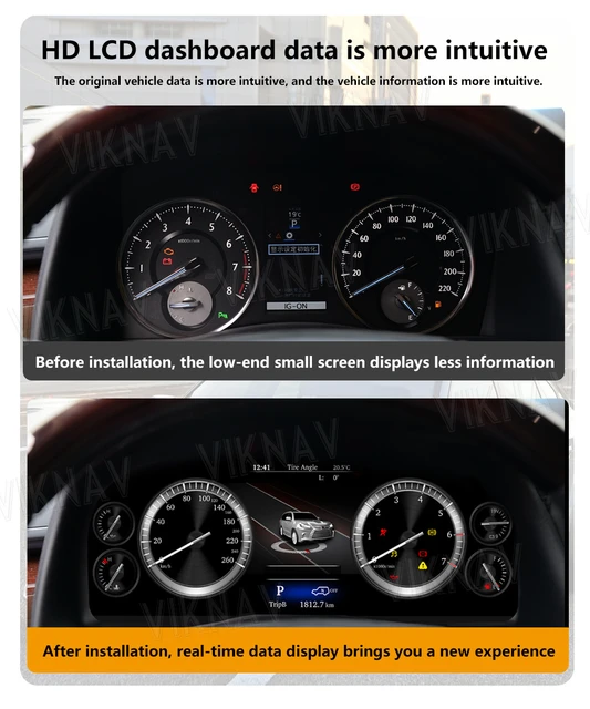 Tableau de bord numérique pour voiture, affichage de remplacement pour  Toyota Alphard série 20 12.3-2008 2012 2013, 2014 pouces, Android -  AliExpress