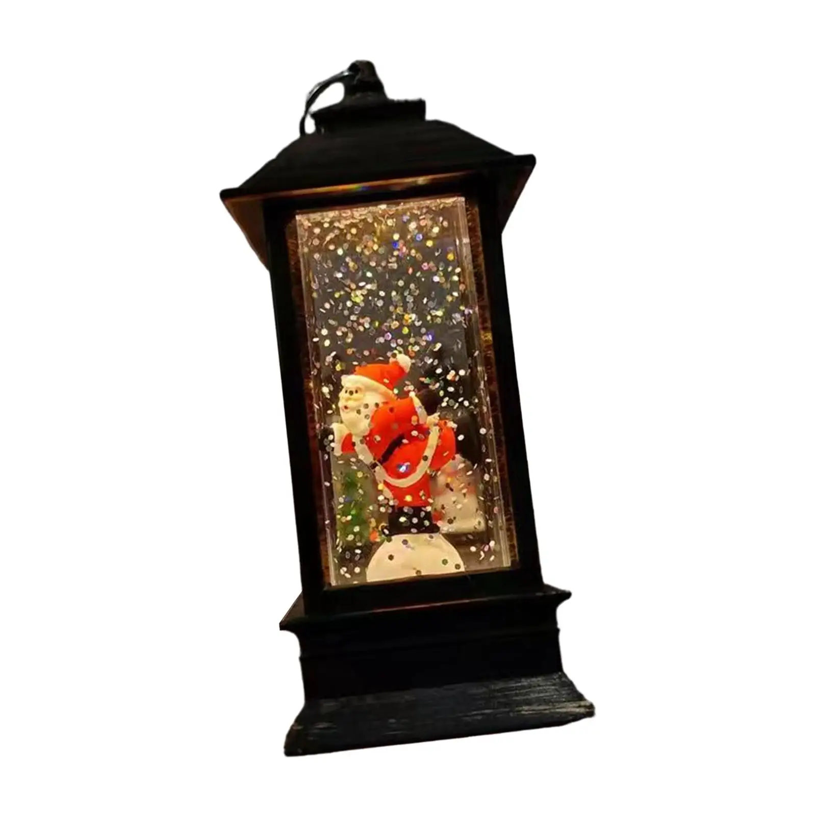 

Christmas Lantern Snow Globe with Santa Scene for Christmas Tabletop Decor