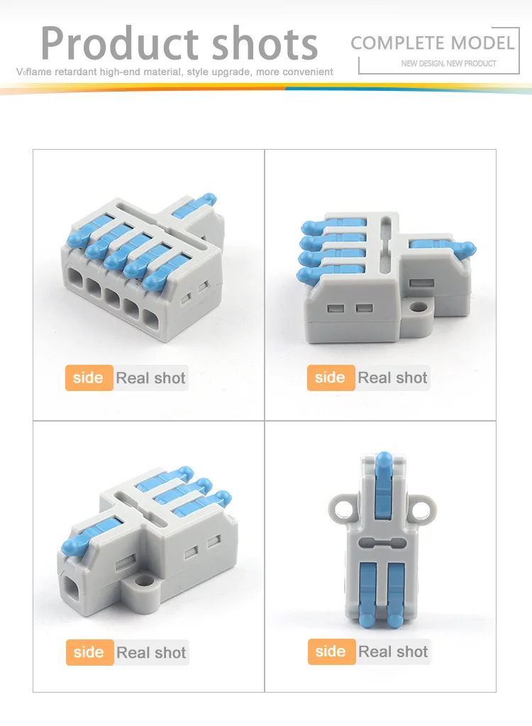Push-in Fiação Terminal Block, Início Conexão fio elétrico, Mini Rápido