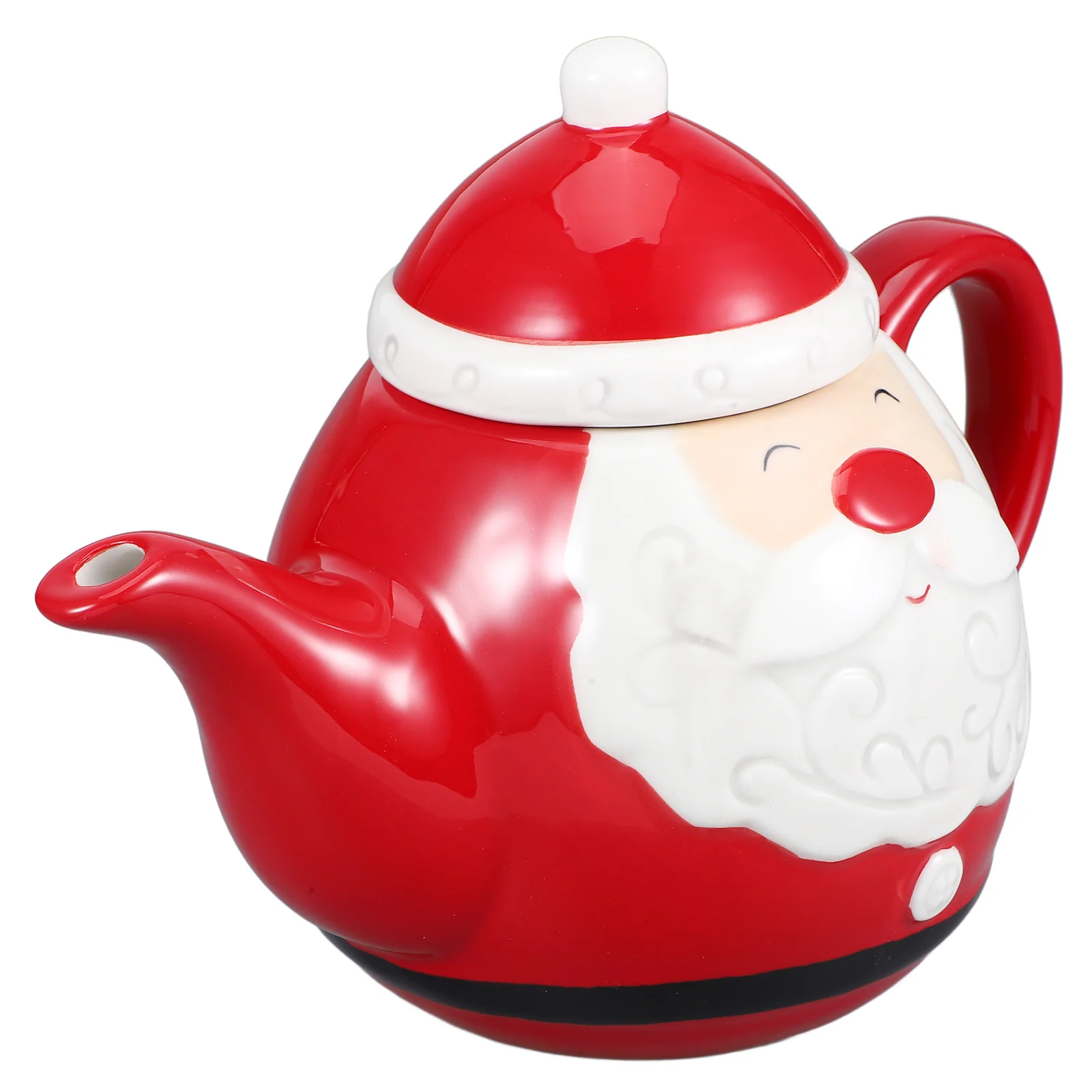 

Ceramic Teapot Santa Claus Shaped Teakettle Loose Tea Teapot Tearoom Kettle