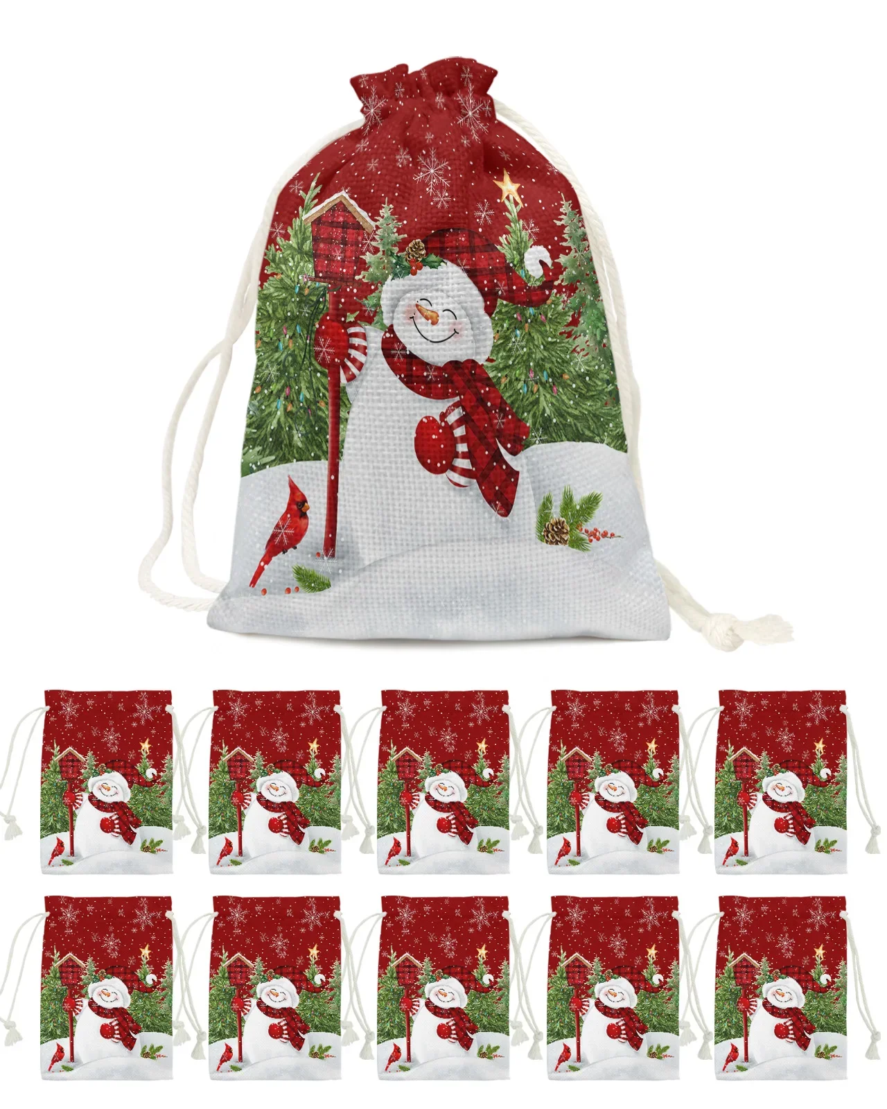 Christmas Snowman Holly Tree Mockingbird Candy Bags Santa Gift Bag Home Party Decorations Xmas Linen Gift Bags Packing Supplies 2 Christmas Snowman Holly Tree Mockingbird Candy Bags Santa Gift Bag Home Party Decorations Xmas Linen Gift Bags Packing Supplies 2