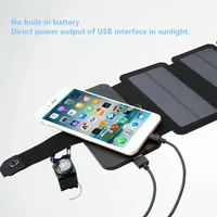 Panneau solaire pliable pour l'extérieur, dispositif d'alimentation USB 5V 2.4A, pack d'alimentation solaire portable pour la randonnée, le trekking, les voyages en voiture, la recharge d'urgence des téléphones portables 6