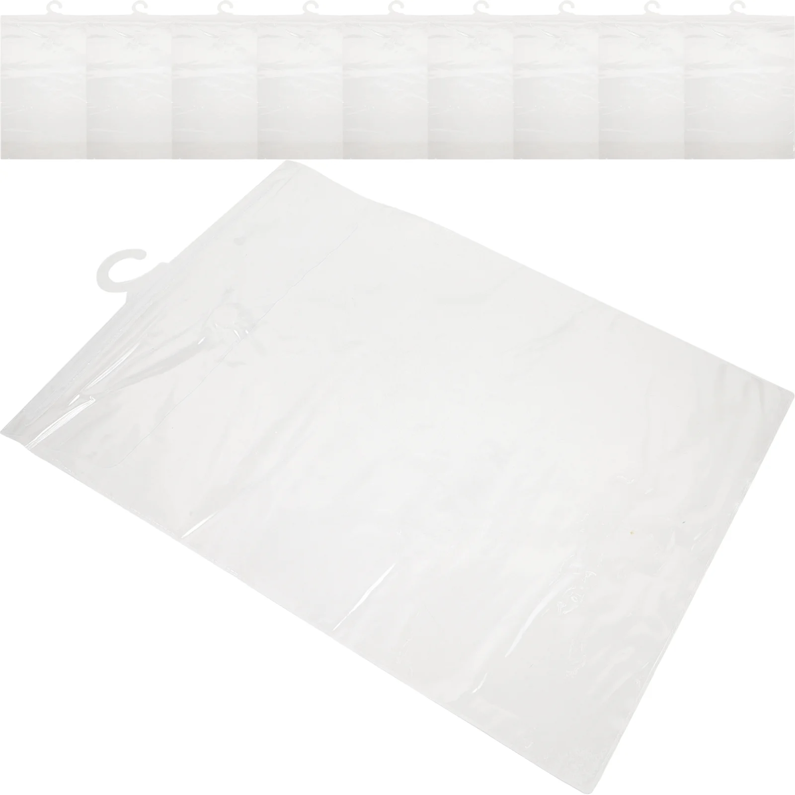 

10 Pcs High Transparency Hook Bag Packaging Hanging Storage Headphone Classroom Plastic Bags with Hooks Transparent Baggies