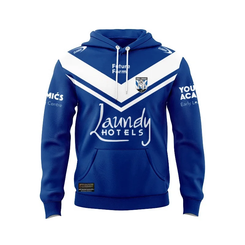 Man Hoodie Bulldogs Home/Away Football Jersey (name and number )