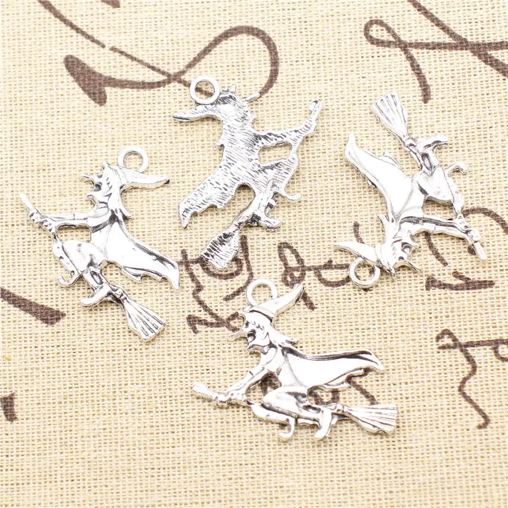 

Trendy Jewelry Diy Craft Charms Witch Antique Silver Color Pendants For Jewelry Making 29x35mm 5pcs