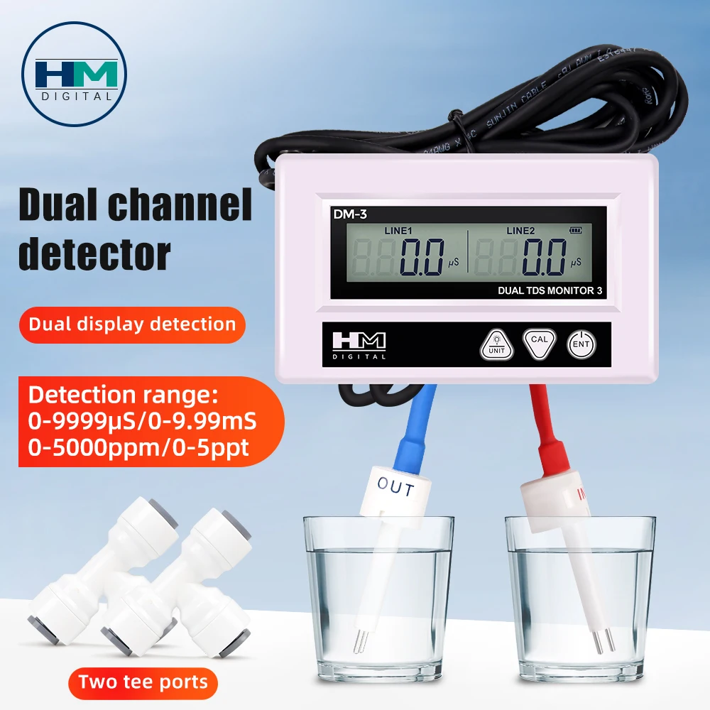 HM Digital DM-1 Inline Dual Channel TDS Monitor – Authentic US-Made Water Tester