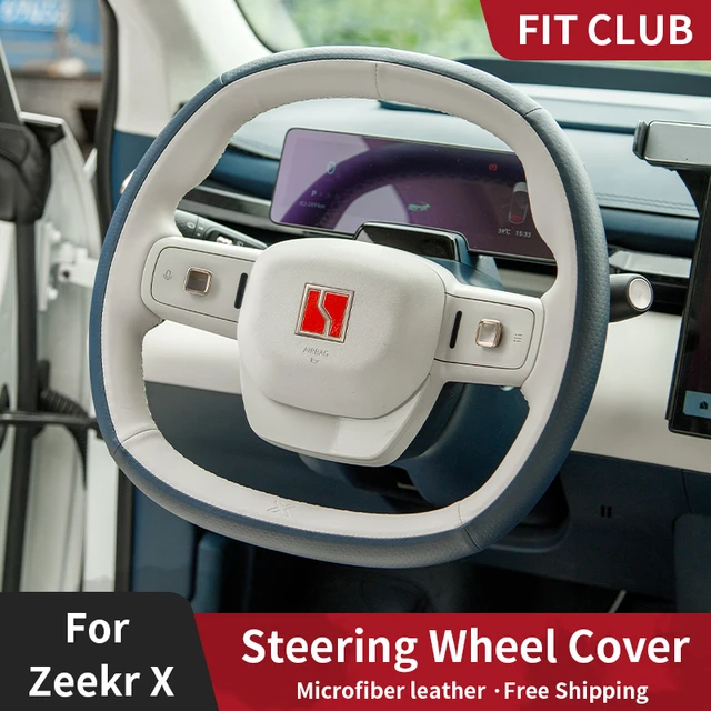 Per ZEEKR 001 Real Alcantara coprivolante cucito a mano fai da te  coprivolante interno - AliExpress