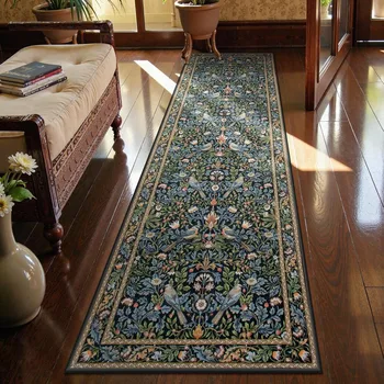 Tappeto da corridoio Corridore da corridoio Tappetino lungo Lavabile in lavatrice Tappetini da comodino per camera da letto antiscivolo Tappeto verde Tappeti per la decorazione della casa 1