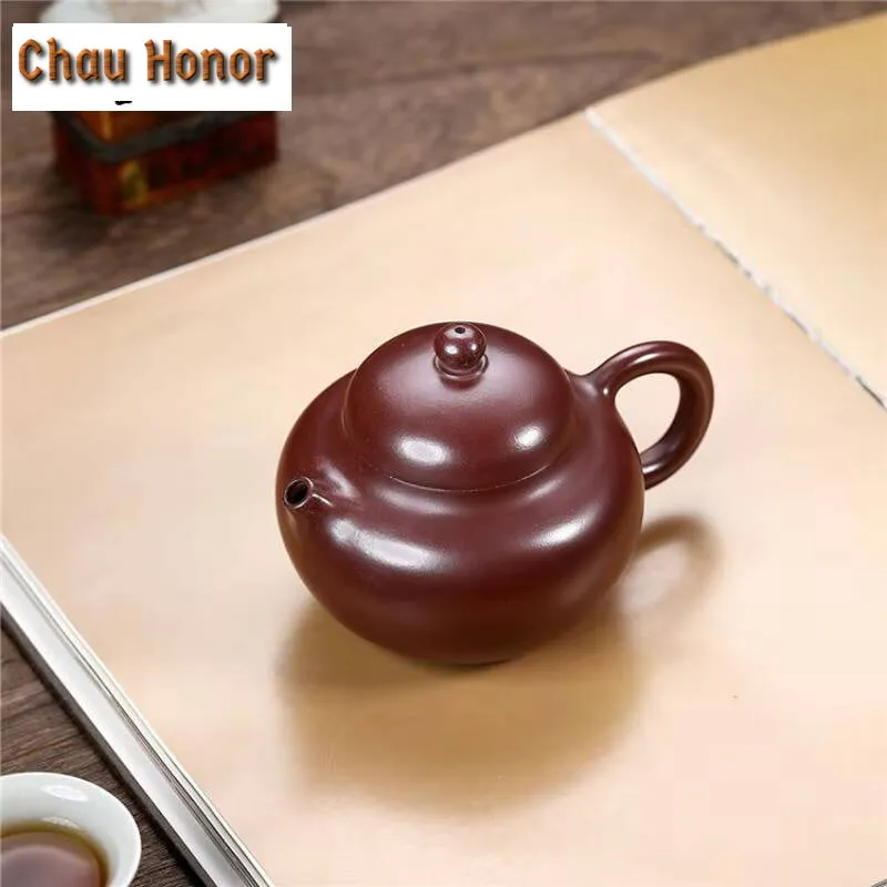 260ml Vintage Yixing Purple Clay Teapots Handmade Wendan Pot Raw Ore Dragon's Blood Sand Tea Making Kettle Zisha Tea Set Gifts