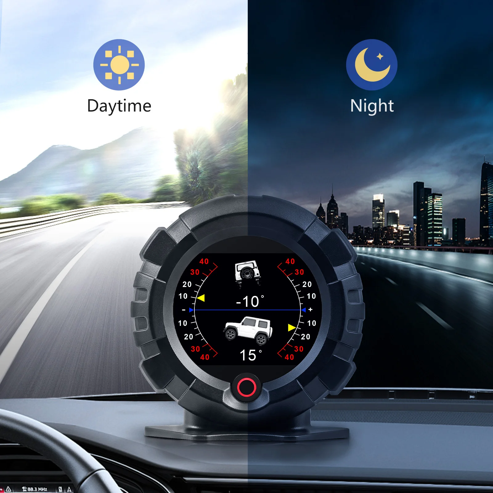 X95 GPS 디지털 헤드업 디스플레이 경사계 자동 전자식 속도계 과속 경고 및 운전 피로 알림 기능 포함