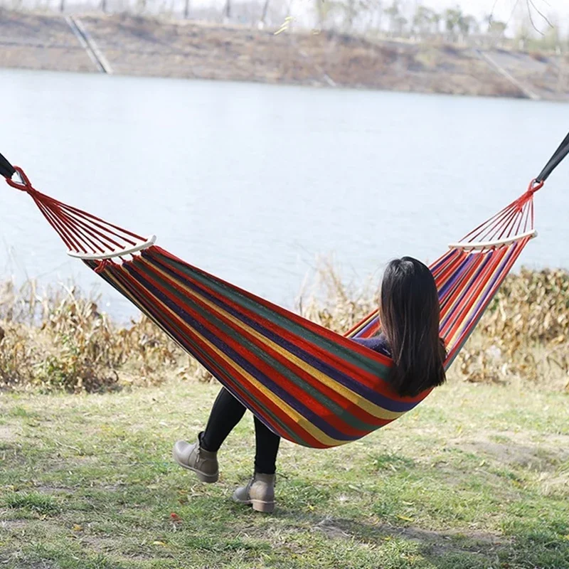 Portable Single Hanging Hammock with Carry Bag 2