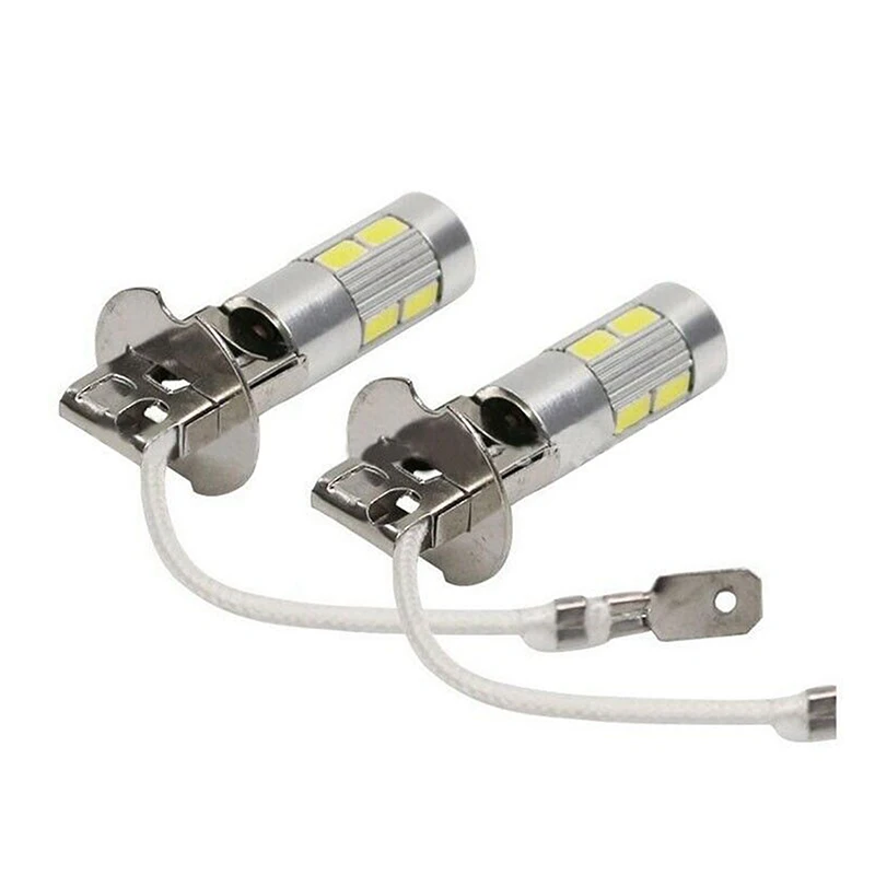 AM. 2PCS H1 H3 LED 자동차 전구 6000K 화이트 LED 고출력 10-SMD 5630 자동차 디코딩 안개등 운전 DRL 자동 램프