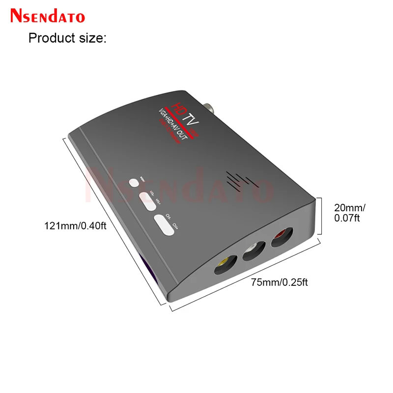 Digital Terrestrial Full HD DVB-T/DVB-T2 TV Receiver Box Remote Control VGA AV CVBS HD TV Tuner Receiver For LCD/CRT Monitors