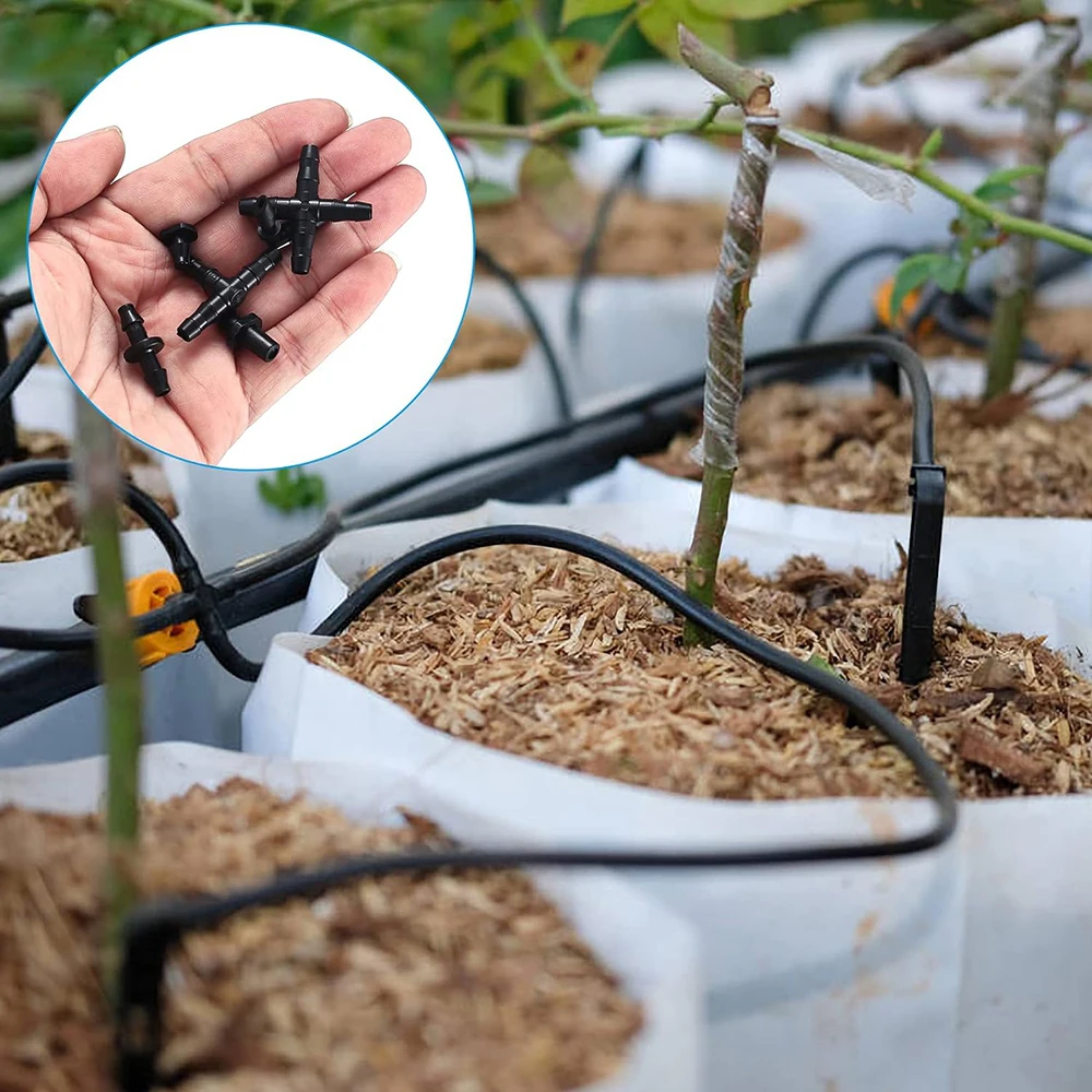 Barbed Connectors 50pcs for Flower Pot Garden Lawn Barbed Connectors