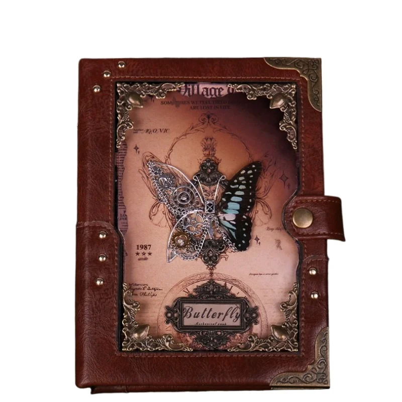 Butterfly Embossed PU Notebook with Loose Leaf Binding for DIY Inspiration