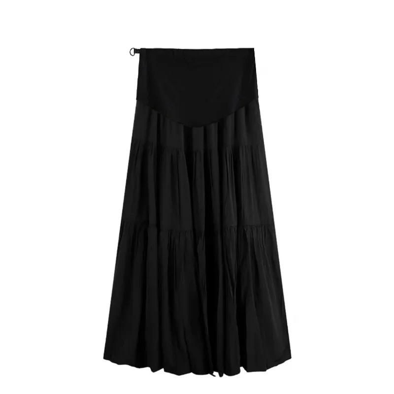 Maternity High Waist Long Skirt Spring Autumn Draped Splice Versatile A- Line Skirt for Pregnant Women Children's Clothing