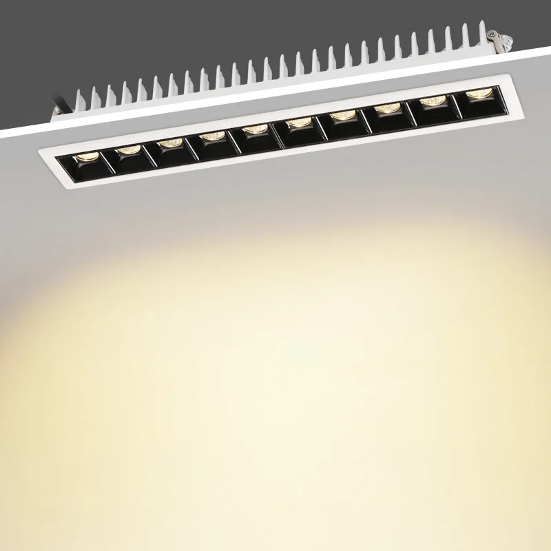 Frameless Indoor Recessed Downlight AC110-240V LED Linear Bar Lamp Aluminum Ceiling Light Long Strip Corridor Bedroom Decor 92Ra