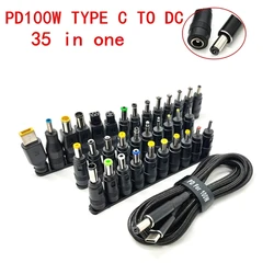 TypeC PD Converter Universal Laptop Charging Cable Cord  Power Adapter 34  Connectors for Notebook Power Supply