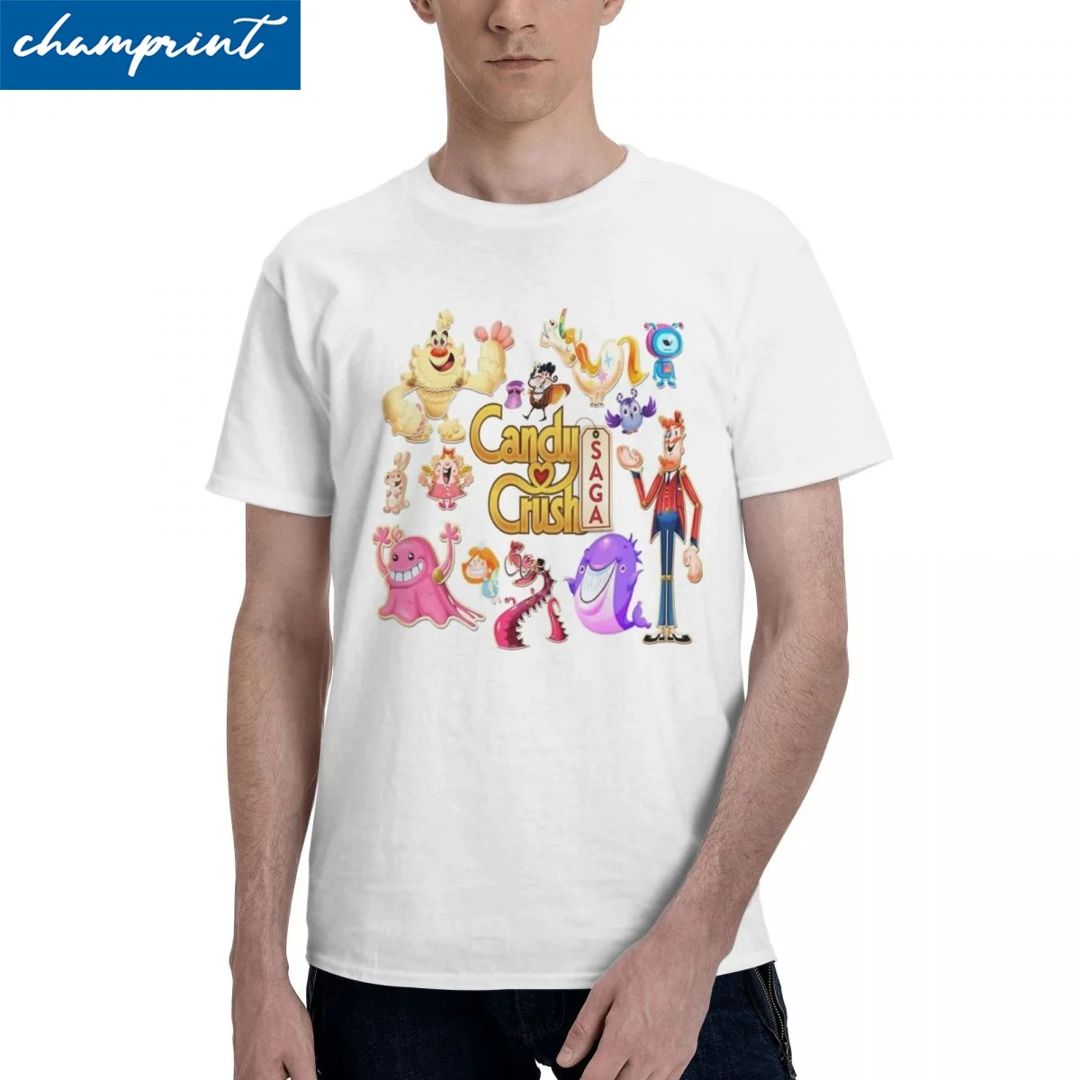

Men Women's T-Shirts Candy Crush Friends Leisure 100% Cotton Tees Short Sleeve T Shirts O Neck Tops Unique