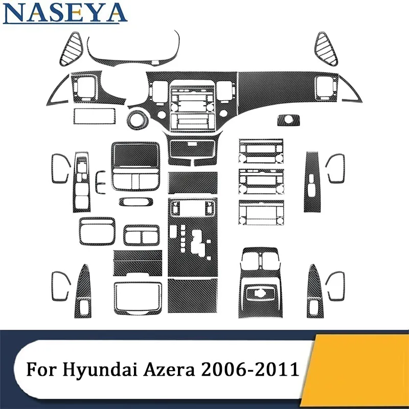 

For Hyundai Azera 2006 2007 2008 2009 2010 2011 Carbon Fiber Black Stickers Cover Trim Car Interior Decorative Accessories