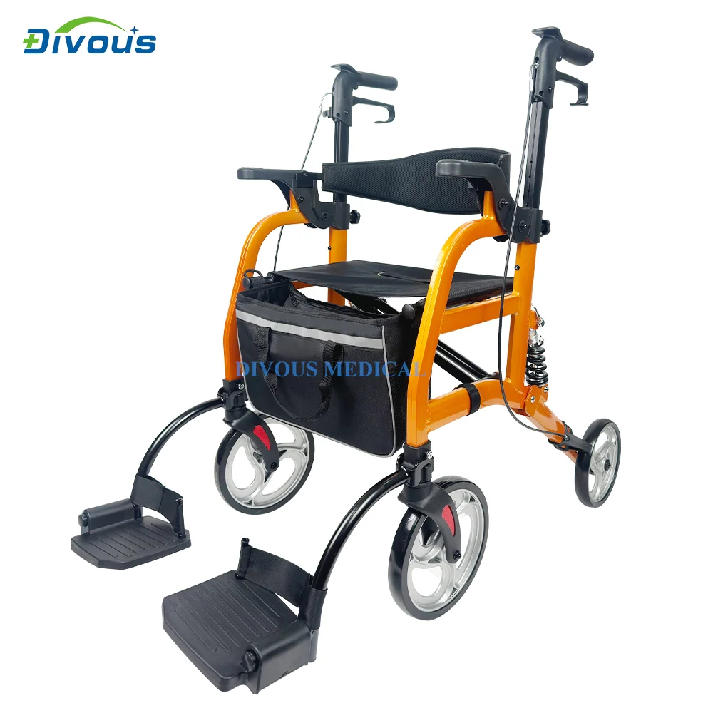Lightweight Rolling Rollator Walker for Adults Seniors Elderly with Seat Outdoor Walking Aid Shopping 6