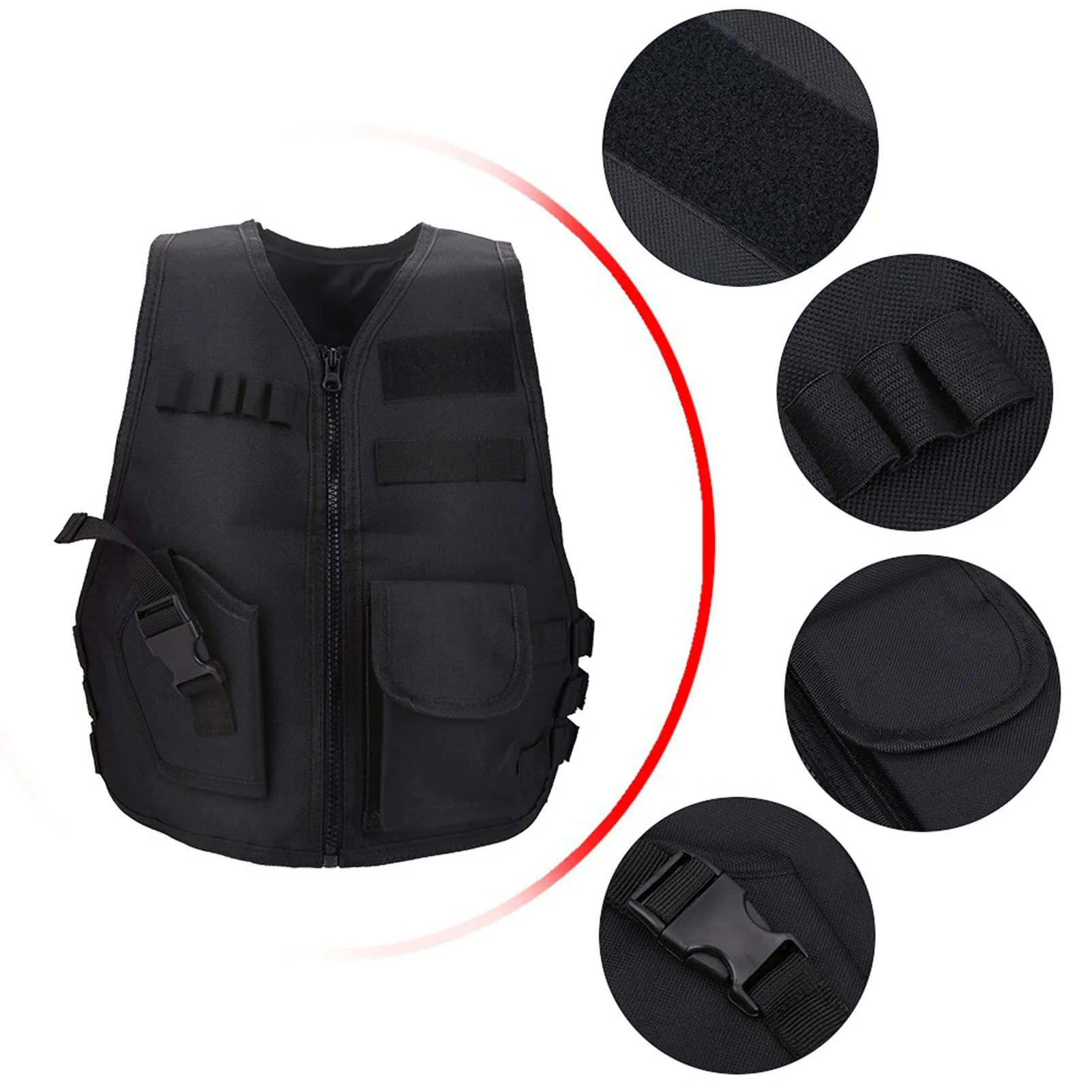 Boys Vest Kid Adjustable Vest Tactic Vest Breathable Children Kids Vest Protective Waistcoat for Outdoor Hunting  Games - 4