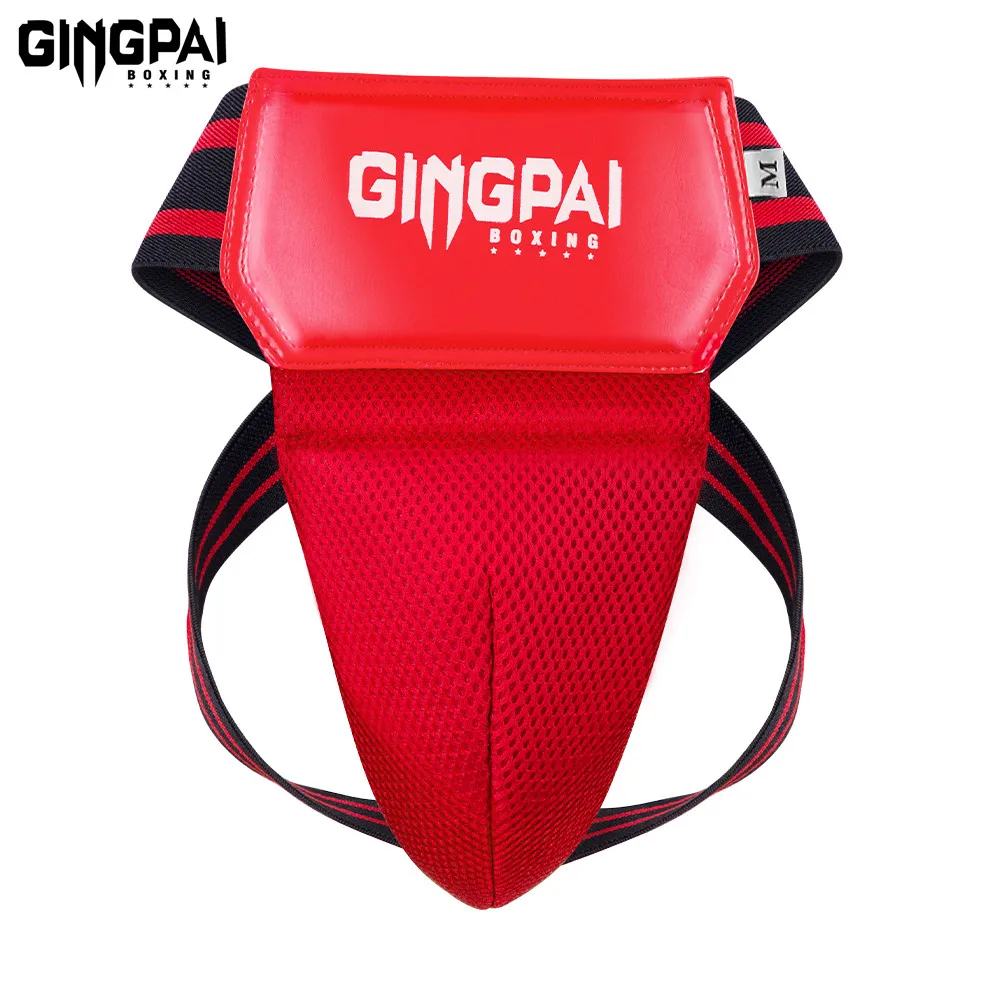 Groin Protector Red Blue Black MMA Kick Boxing Sports Crotch Guard Men Kids Taekwondo Sanda Training Protector Jockstrap Groin Supporter