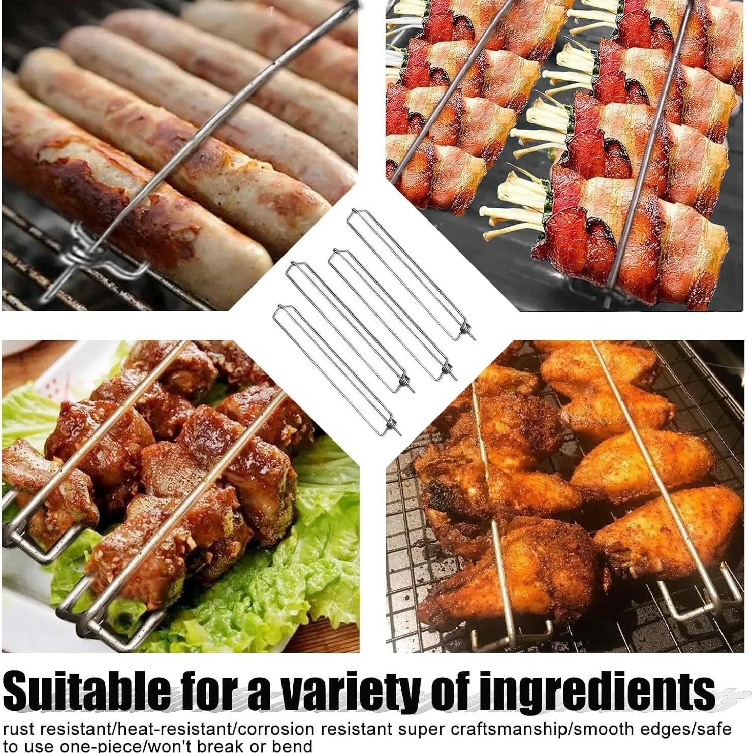 Wingrailsgrilling Outdoor Barbecue Fork 3Pcs for Chicken Wing Grill BBQ