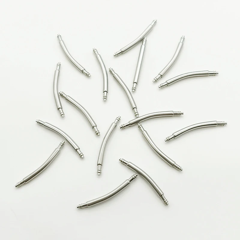 10PCS Curved Spring Bar Stainless Steel Watch Strap Pins, 1.5mm & 1.8mm Dia, Fits 16mm-24mm Bands