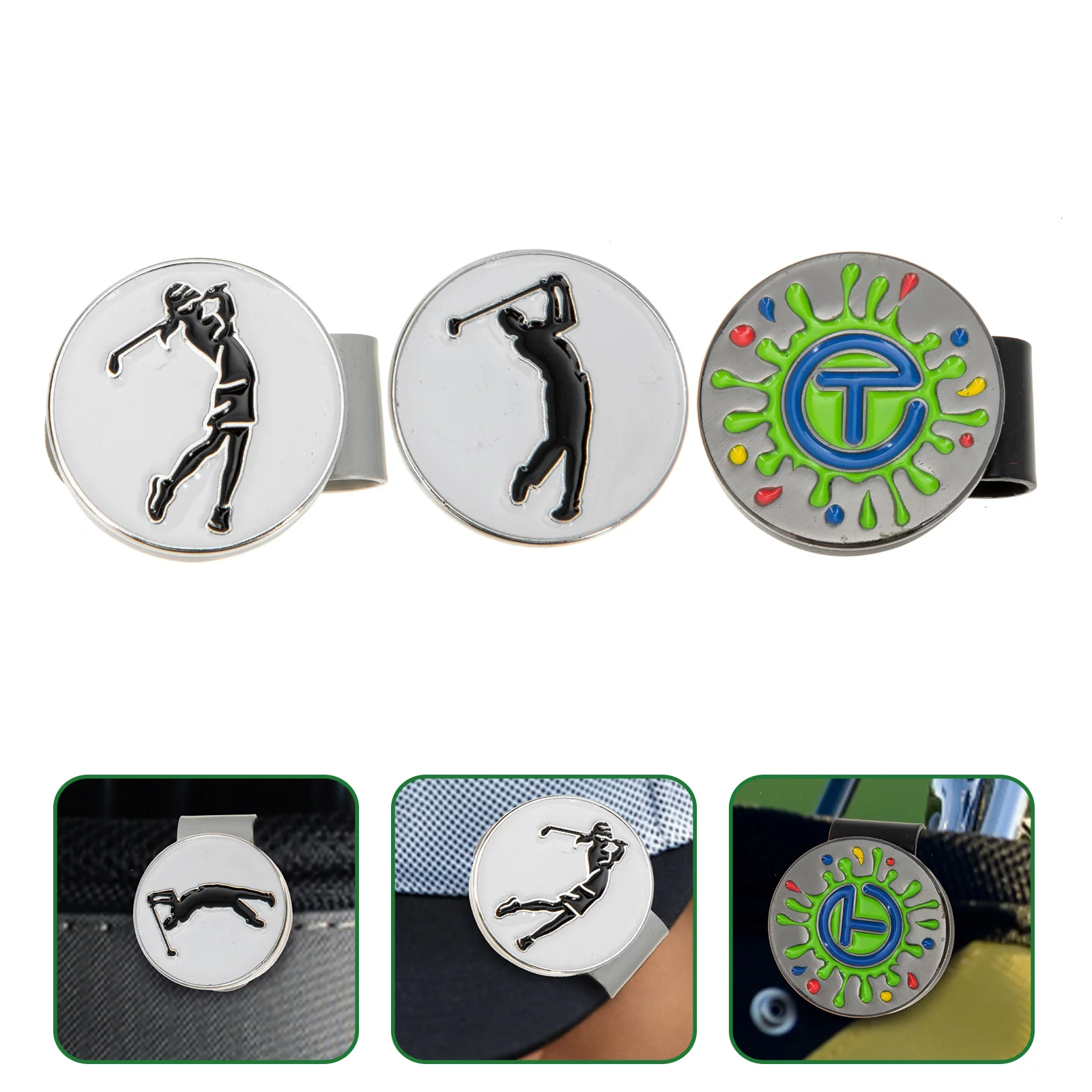 

5 Pcs Golf Hat Clip Golfs Ball Marker Portable Golfing Supply Zinc Alloy Decorative Markers