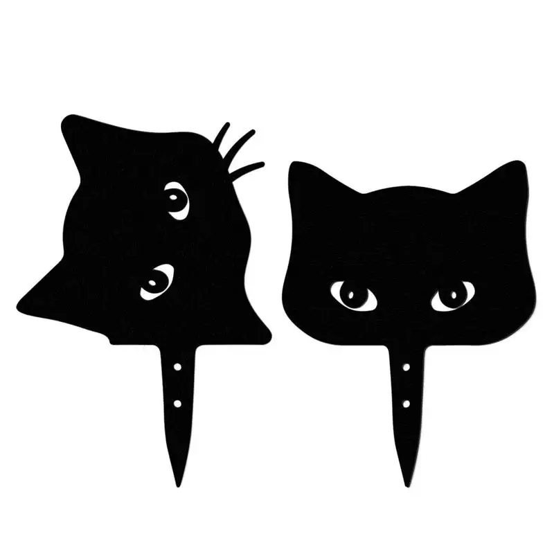 

Black Cat Yard Sign 2pcs Halloween Black Cat Metal Sign Lawn Decorations Outdoor Decorations Black Cat Silhouettes With Stakes