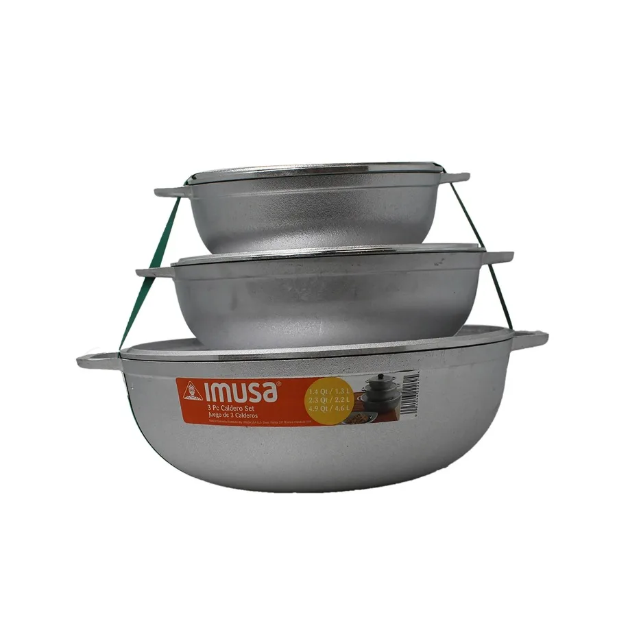 IMUSA 3 Piece Cast Aluminum Caldero Cookware Set