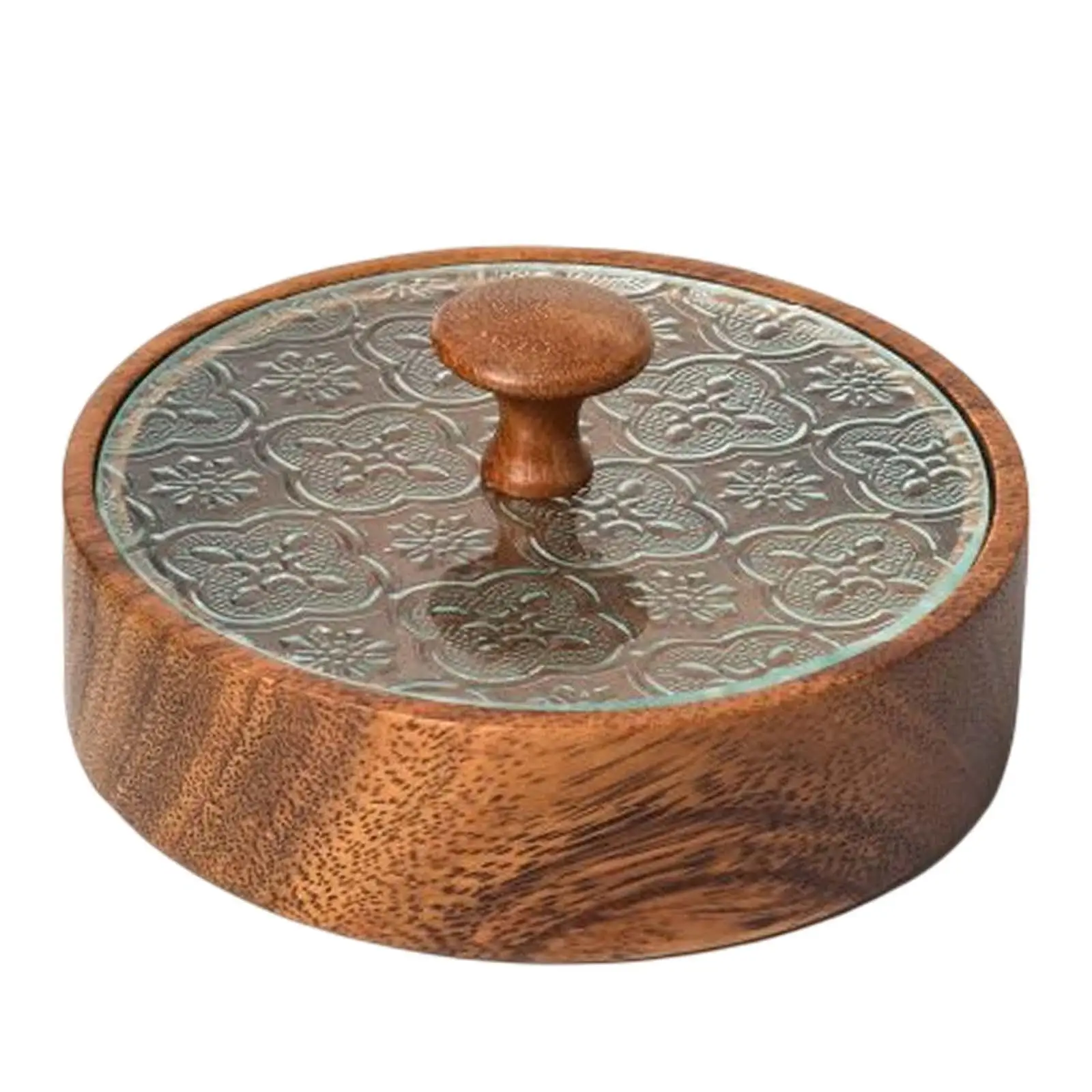 

Круглый сервировочный поднос, контейнер для конфет, стеклянная крышка, деревянное хранение, фрукты, хлеб, завтраки, закуски, овощи для ужинов