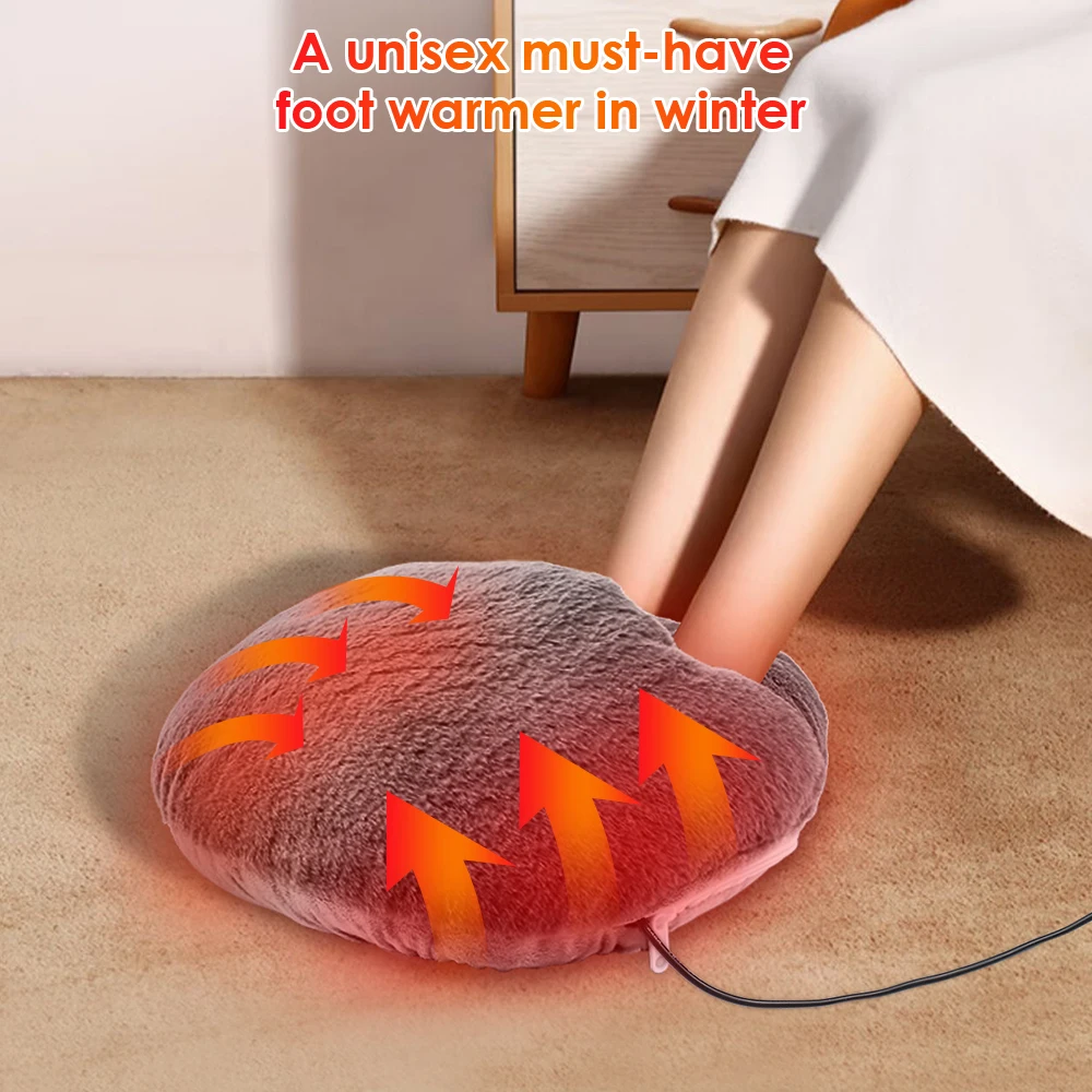 Soft Velvet USB Foot Warmer for Home Office Winter Use