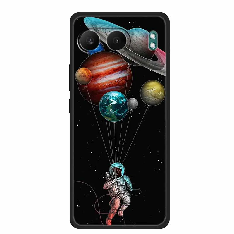 Astronaut Design Soft Silicone TPU Phone Case - Space-Themed Back Cover